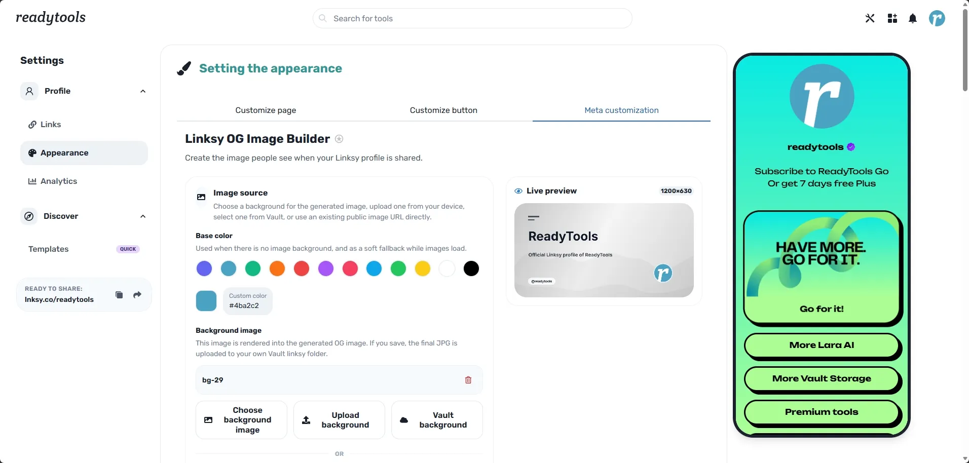 Level Up Your Social Previews: New Custom OG Image Builder Arrives in ReadyTools Linksy