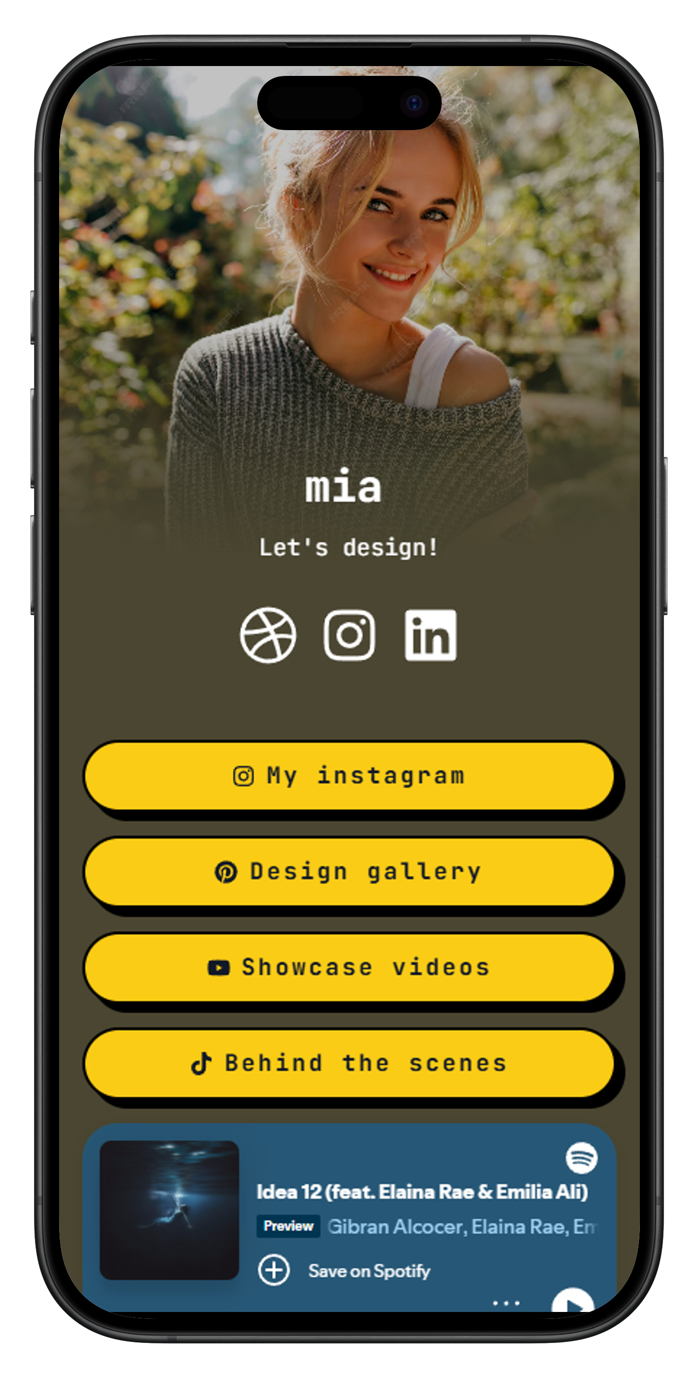 Linksy showcase image. Free Link In Bio Tool.