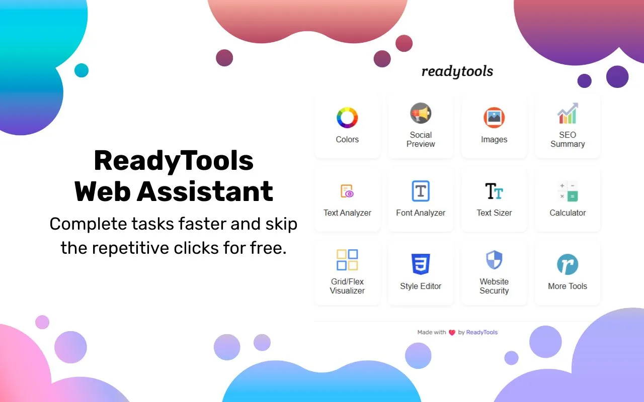 ReadyTools Web Assistant on Google Chrome