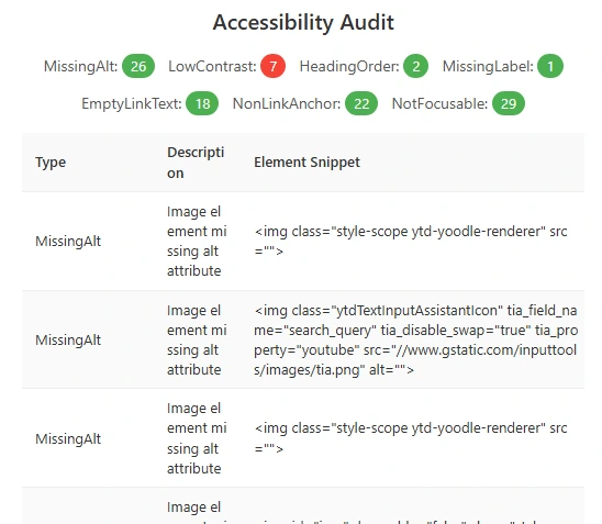 Accessibility Audit