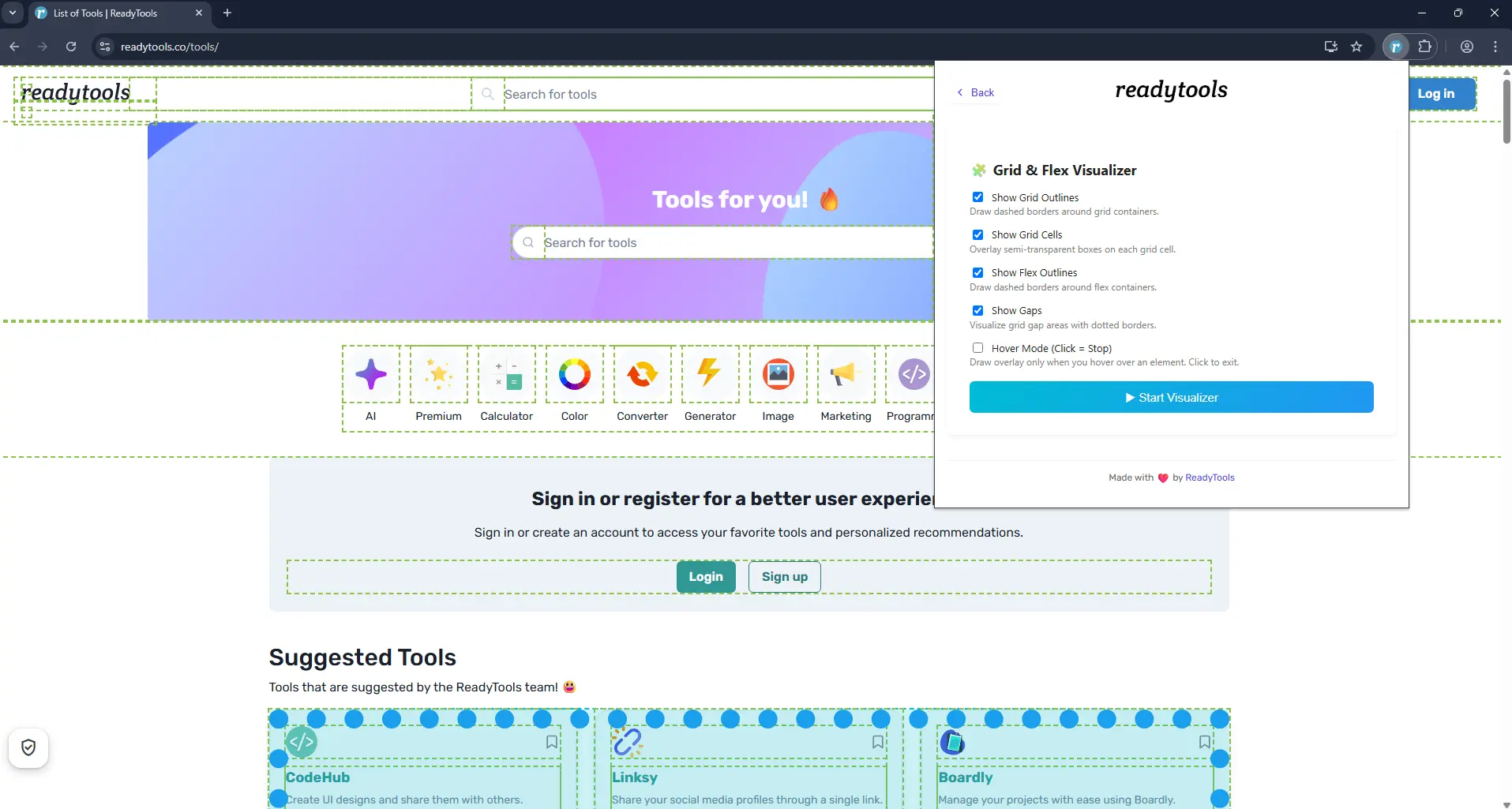 Grid/Flex Visualizer
